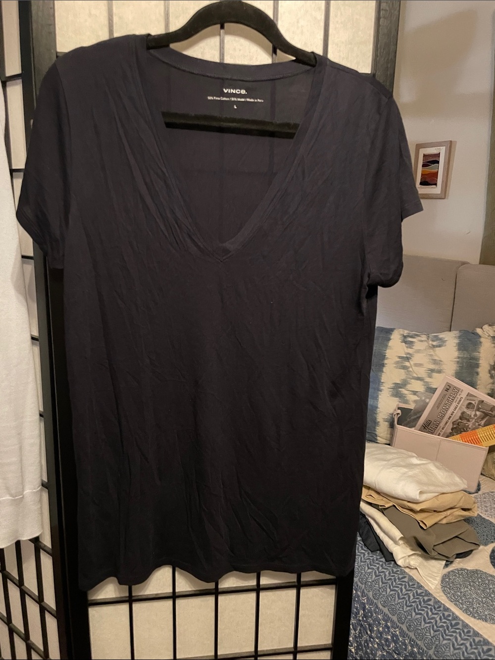Vince Black V-Neck Tee